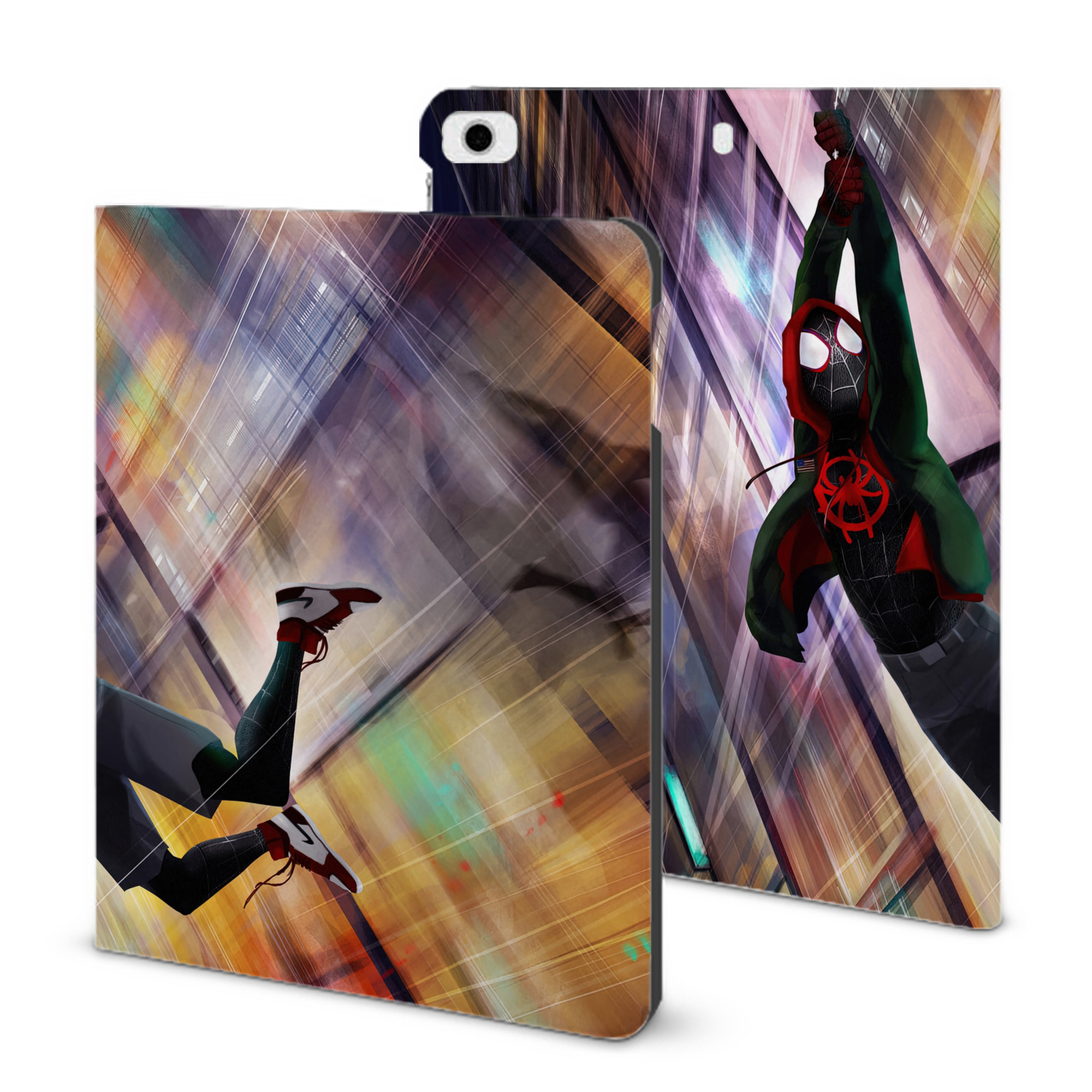 （画像用） Spider Man スパイダーマン IPad ケース ブック型 PUレザー TPU 耐衝撃 軽量 薄型 ペン収納なし 全面保護 IPad 各モデル対応